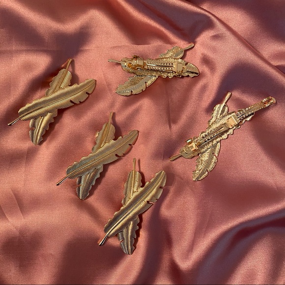 💕💕Last one Golden Cross Feather Hair Pins Clips - Picture 5 of 7